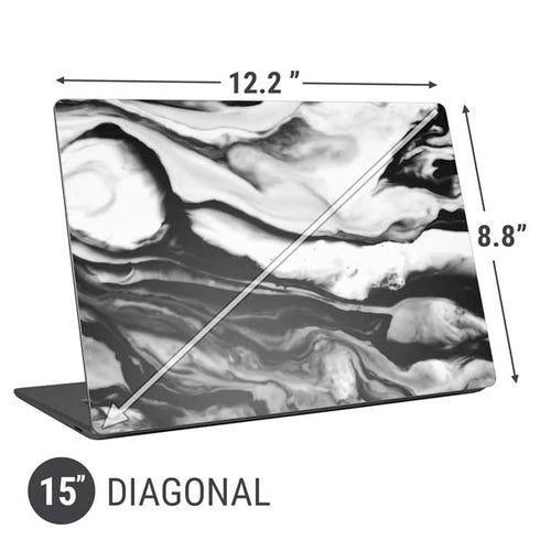 Black and White Marble Ink Universal Laptop 15in (12.2 x 8.8in) Skin